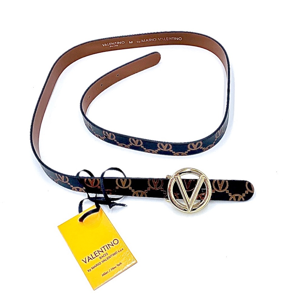 Valentino BABY Monogram Black Leather Belt